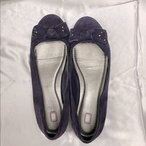 Bandolino leather suede flats, purple Sz 7.5